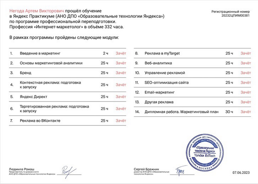 Сертификат 2